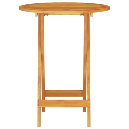 Set Bistro Pieghevole 3 pcs Marrone Legno di Acacia Massello