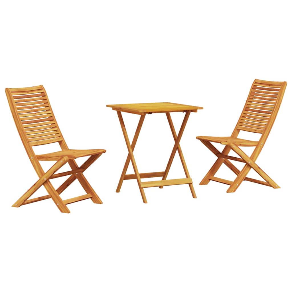 Set Bistro Pieghevole 3 pcs Marrone legno massello di acacia - homemem39