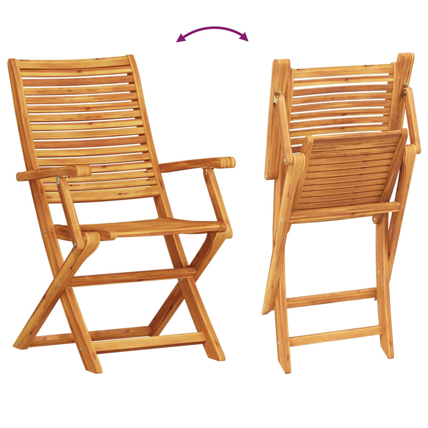 Set Bistro Pieghevole 3 pcs Marrone Legno di Acacia Massello | homemem39