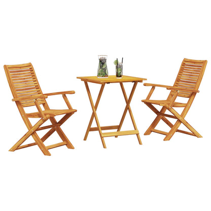 Set Bistro Pieghevole 3 pcs Marrone Legno di Acacia Massello | homemem39