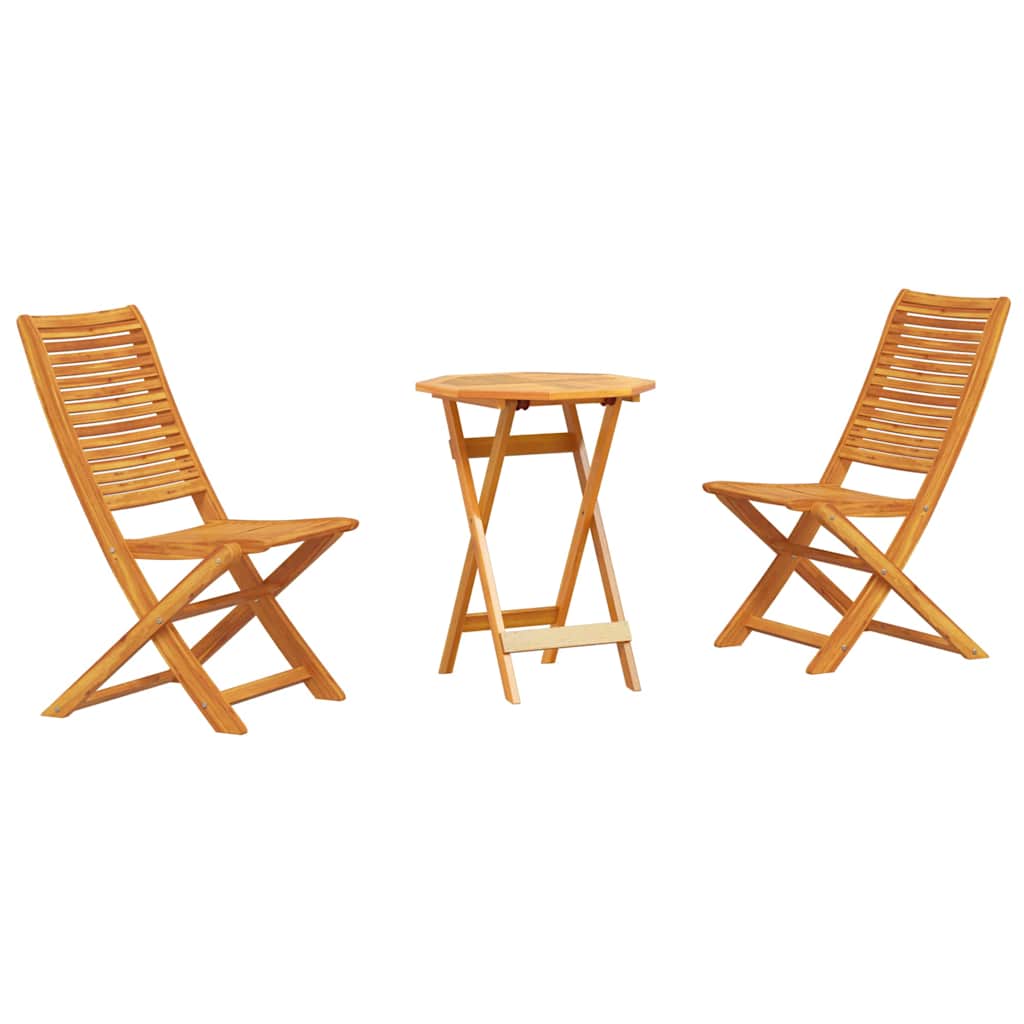 Set Bistro Pieghevole 3 pcs Marrone legno massello di acacia - homemem39