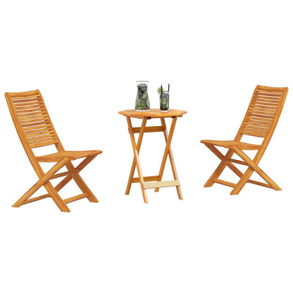 Set Bistro Pieghevole 3 pcs Marrone legno massello di acacia - homemem39