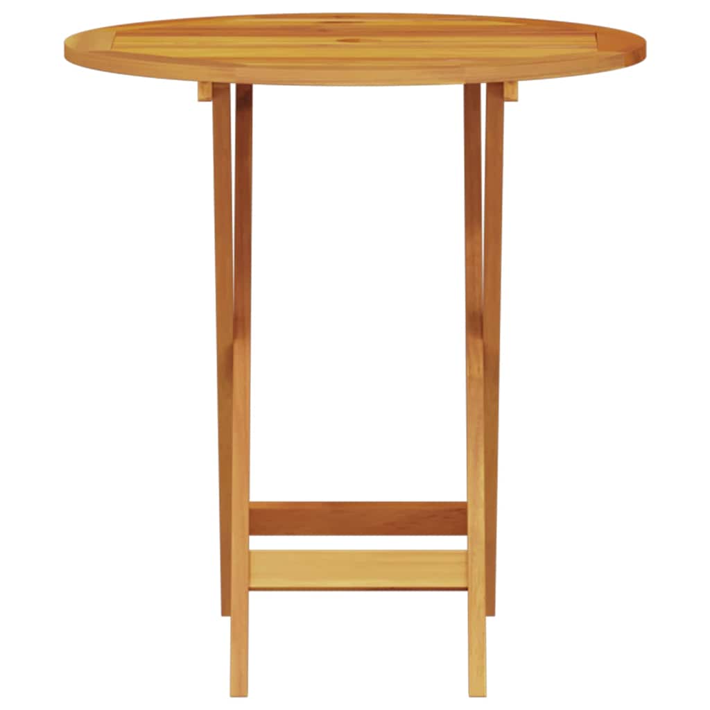 Set Bistro Pieghevole 3 pcs Marrone Legno di Acacia Massello
