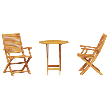 Set Bistro Pieghevole 3 pcs Marrone Legno di Acacia Massello | homemem39