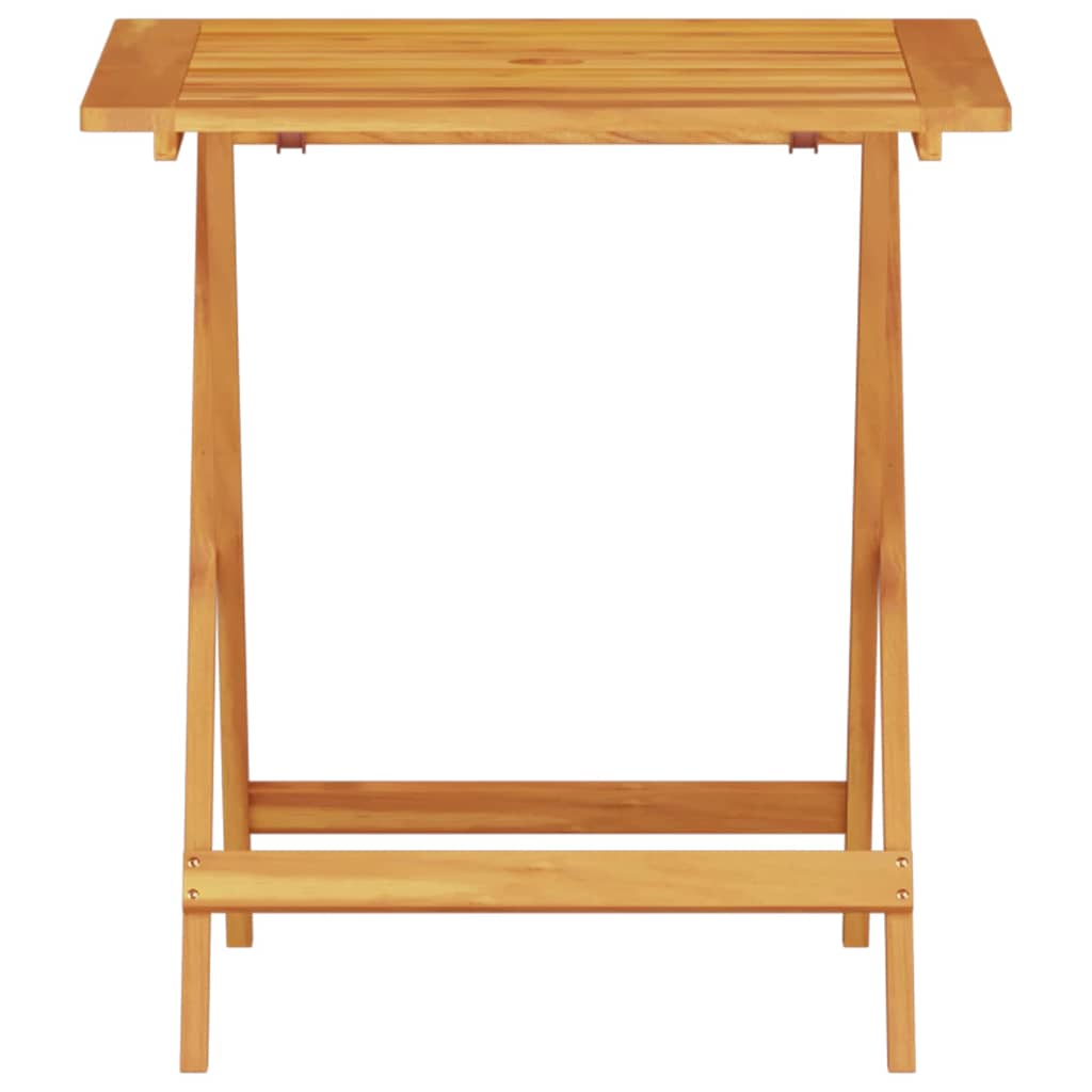 Set Bistro Pieghevole 3 pcs Marrone Legno di Acacia Massello
