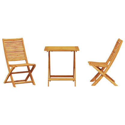 Set Bistro Pieghevole 3 pcs Marrone Legno di Acacia Massello | homemem39