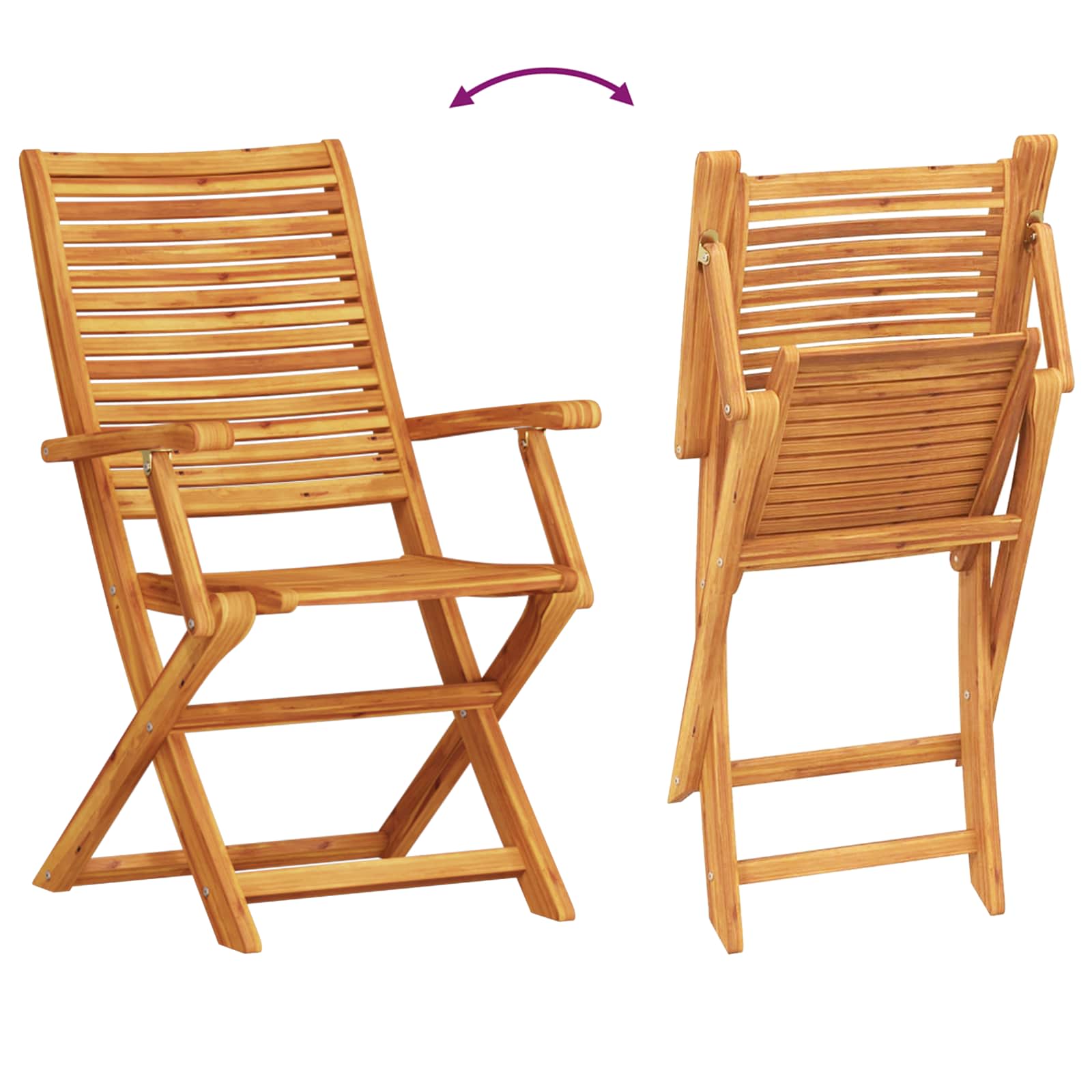Set Bistro Pieghevole 3 pcs Marrone Legno di Acacia Massello | homemem39