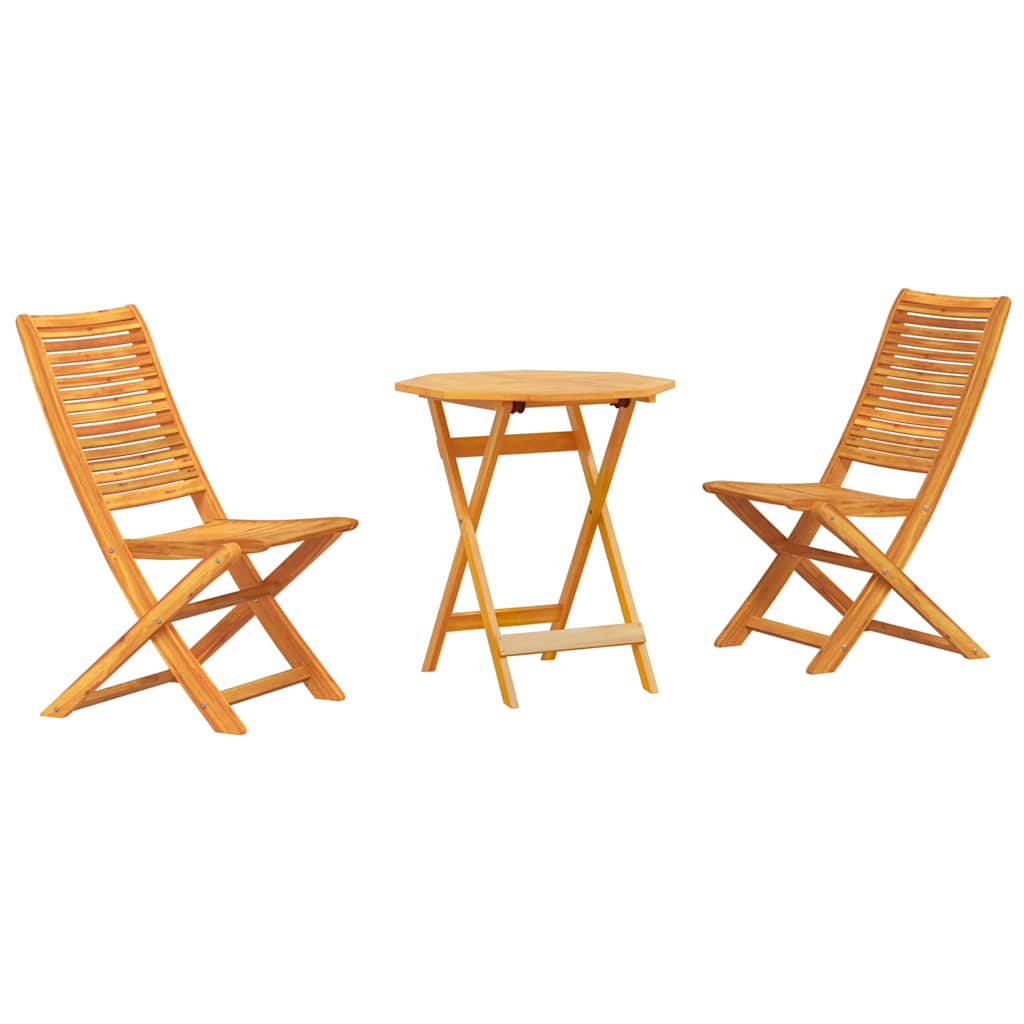 Set Bistro Pieghevole 3 pcs Marrone legno massello di acacia - homemem39