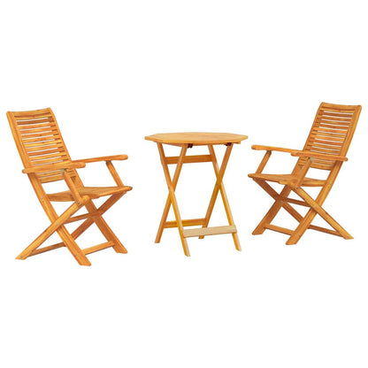 Set Bistro Pieghevole 3 pcs Marrone Legno di Acacia Massello | homemem39