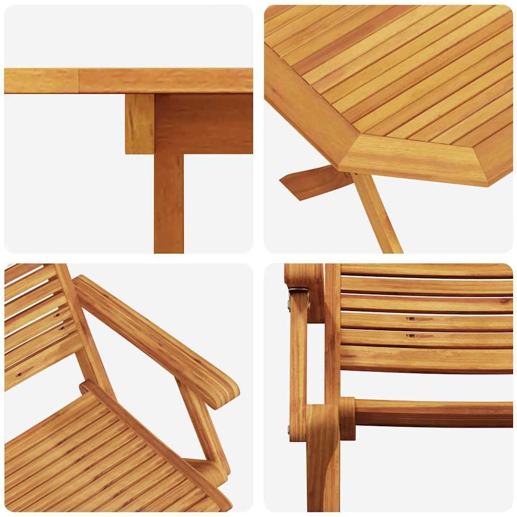 Set da Pranzo per Giardino 7 pcs Marrone