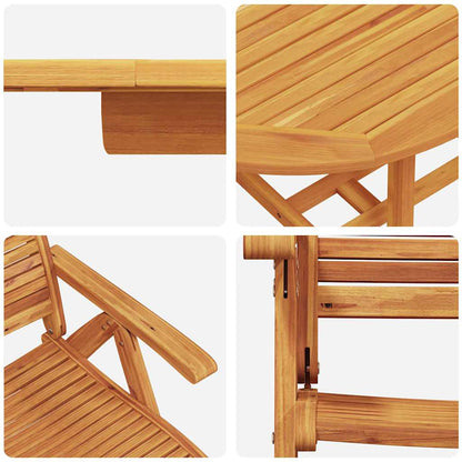 Set da Pranzo per Giardino 5 pcs Marrone