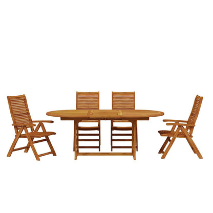 Set da Pranzo per Giardino 5 pcs Marrone | homemem39