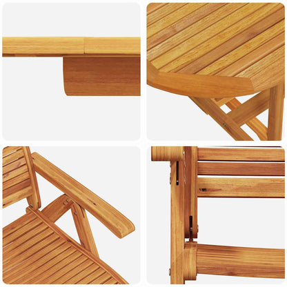 Set da Pranzo per Giardino 7 pz Marrone | homemem39