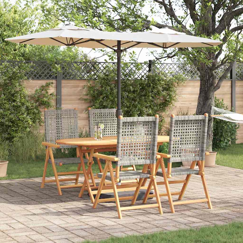 Set da Pranzo per Giardino 5 pcs Grigio - homemem39