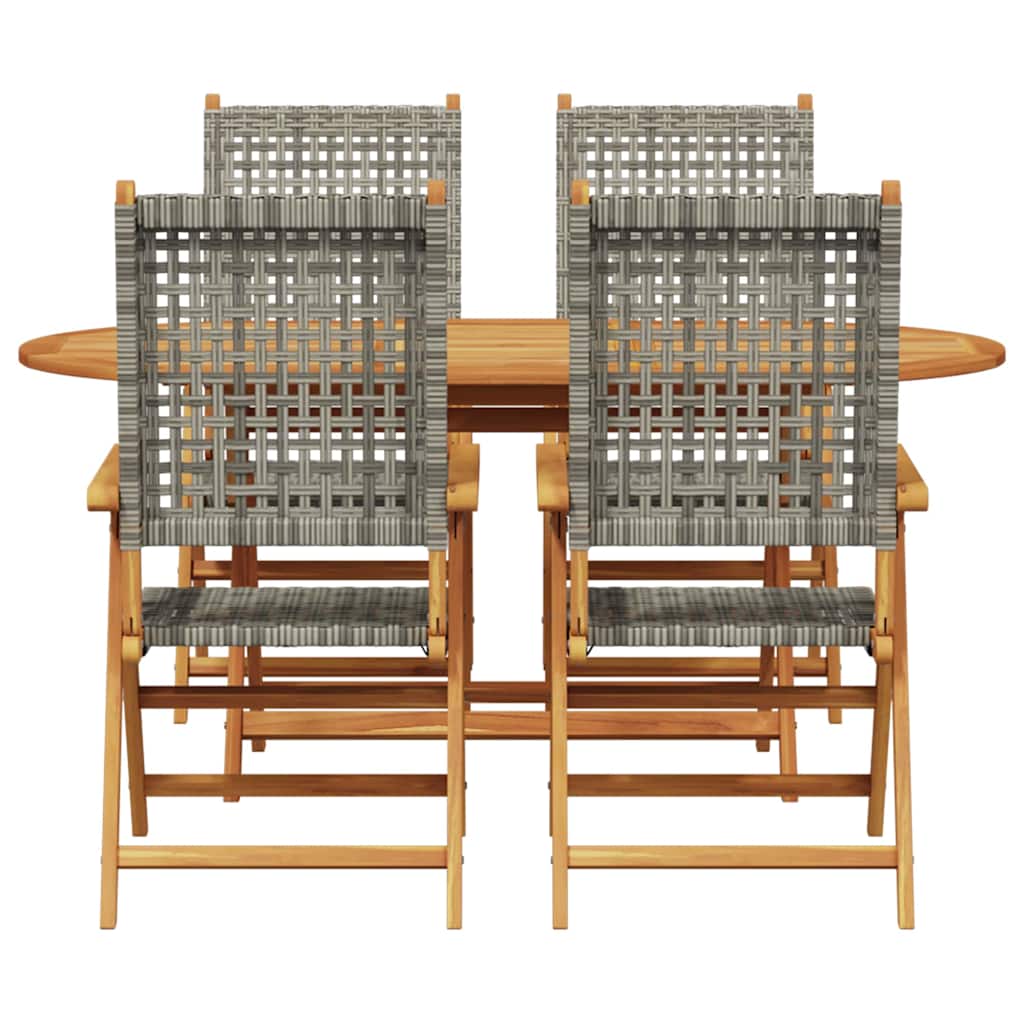 Set da Pranzo per Giardino 5 pcs Grigio - homemem39