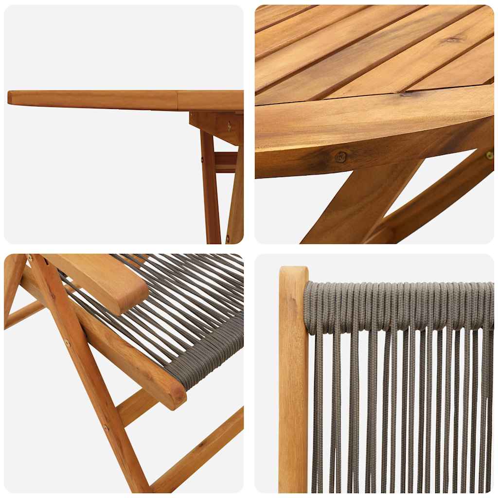 Set da Pranzo per Giardino 7 pcs Grigio - homemem39