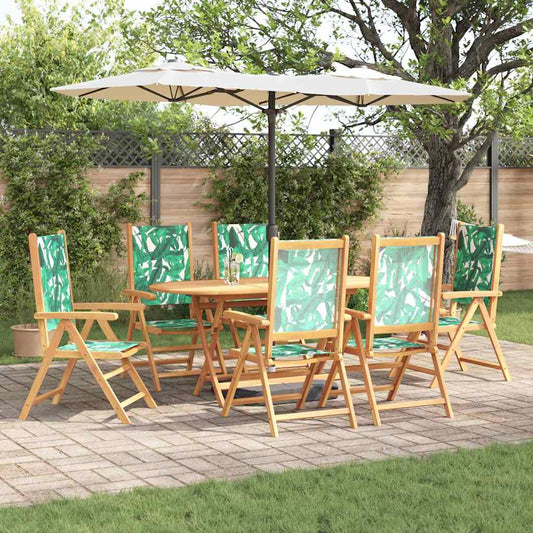 Set da Pranzo per Giardino 7 pcs Motivo Foglia
