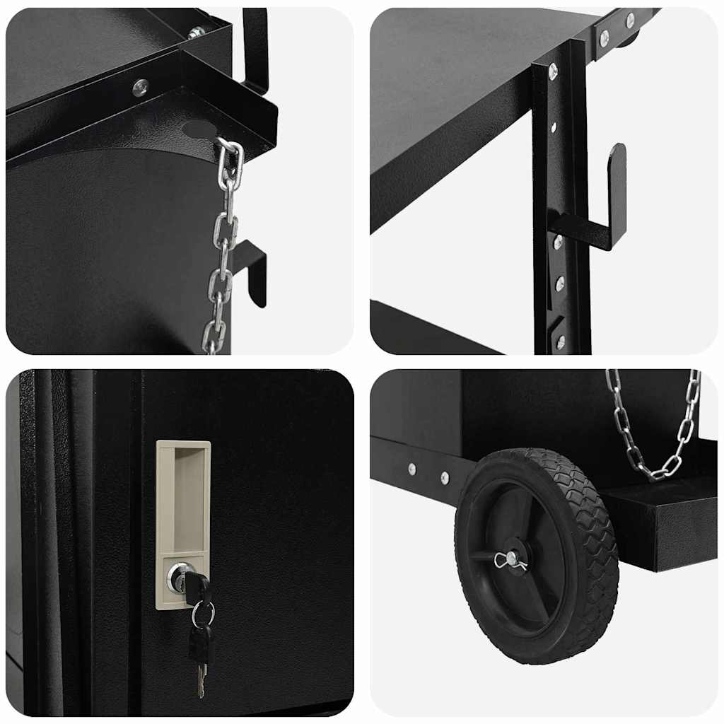 Carrello per saldatura Nero 90 x 46 x 96 cm Acciaio - homemem39