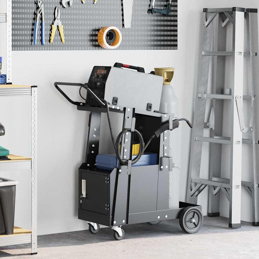 Carrello per saldatura Nero 90 x 46 x 96 cm Acciaio - homemem39