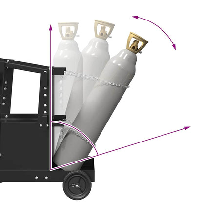 Carrello per saldatura Nero 90 x 46 x 96 cm Acciaio - homemem39