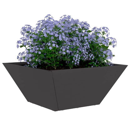 Vaso da giardino Nero 35 x 35 x 15 cm Acciaio laminato a freddo