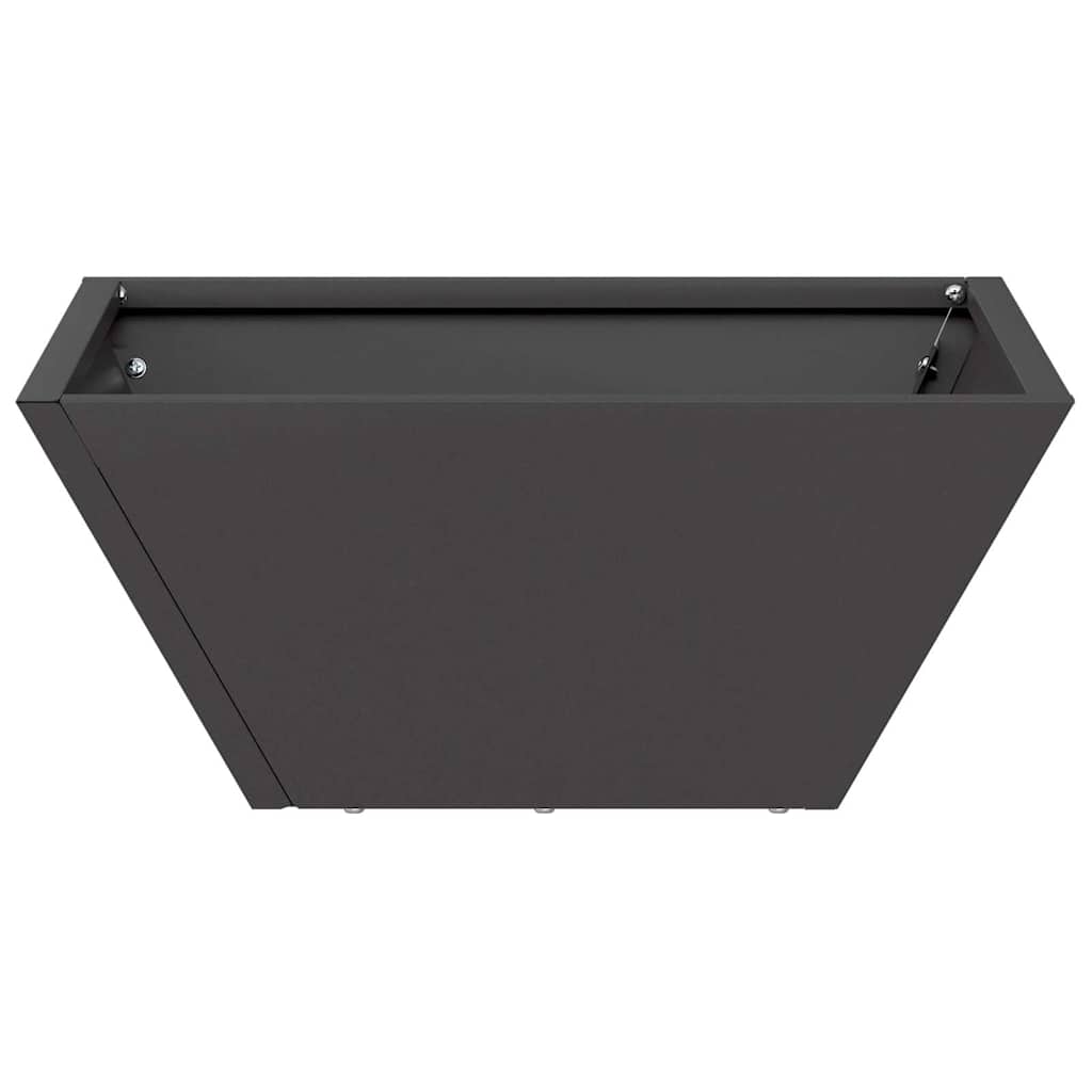Vaso da giardino Nero 35 x 35 x 15 cm Acciaio laminato a freddo