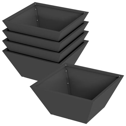 Vaso da giardino 5 pcs Nero 35 x 35 x 15 cm