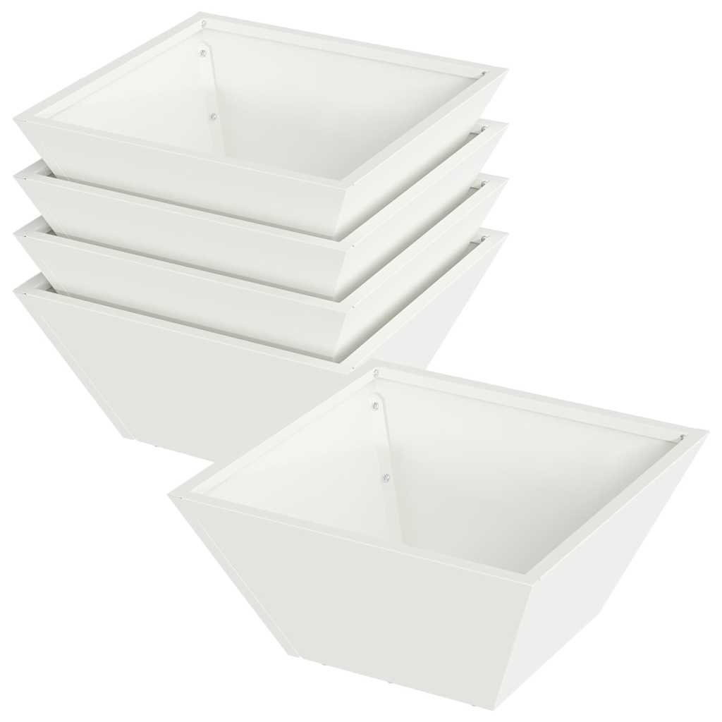 Vaso da giardino 5 pcs Bianco 35 x 35 x 15 cm