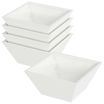 Vaso da giardino 5 pcs Bianco 35 x 35 x 15 cm