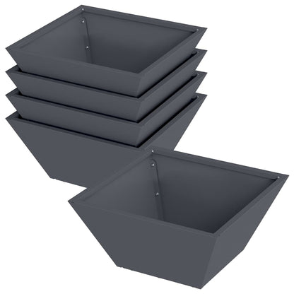 Vaso da giardino 5 pcs Antracite 35 x 35 x 15 cm