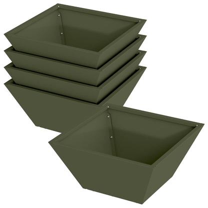 Vaso da giardino 5 pcs Verde oliva 35 x 35 x 15 cm