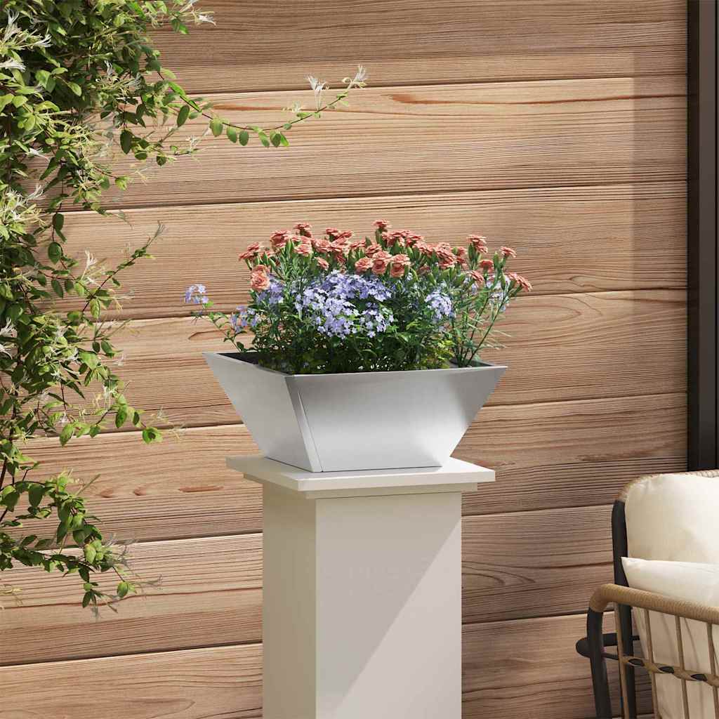 Vaso da giardino Argento 35 x 35 x 15 cm Acciaio inossidabile
