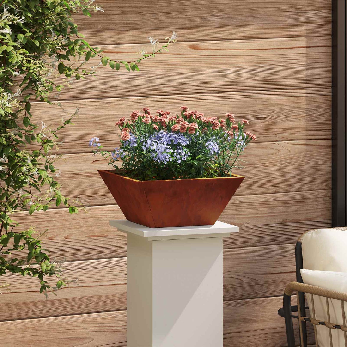 Vaso da giardino Ruggine 35 x 35 x 15 cm | homemem39