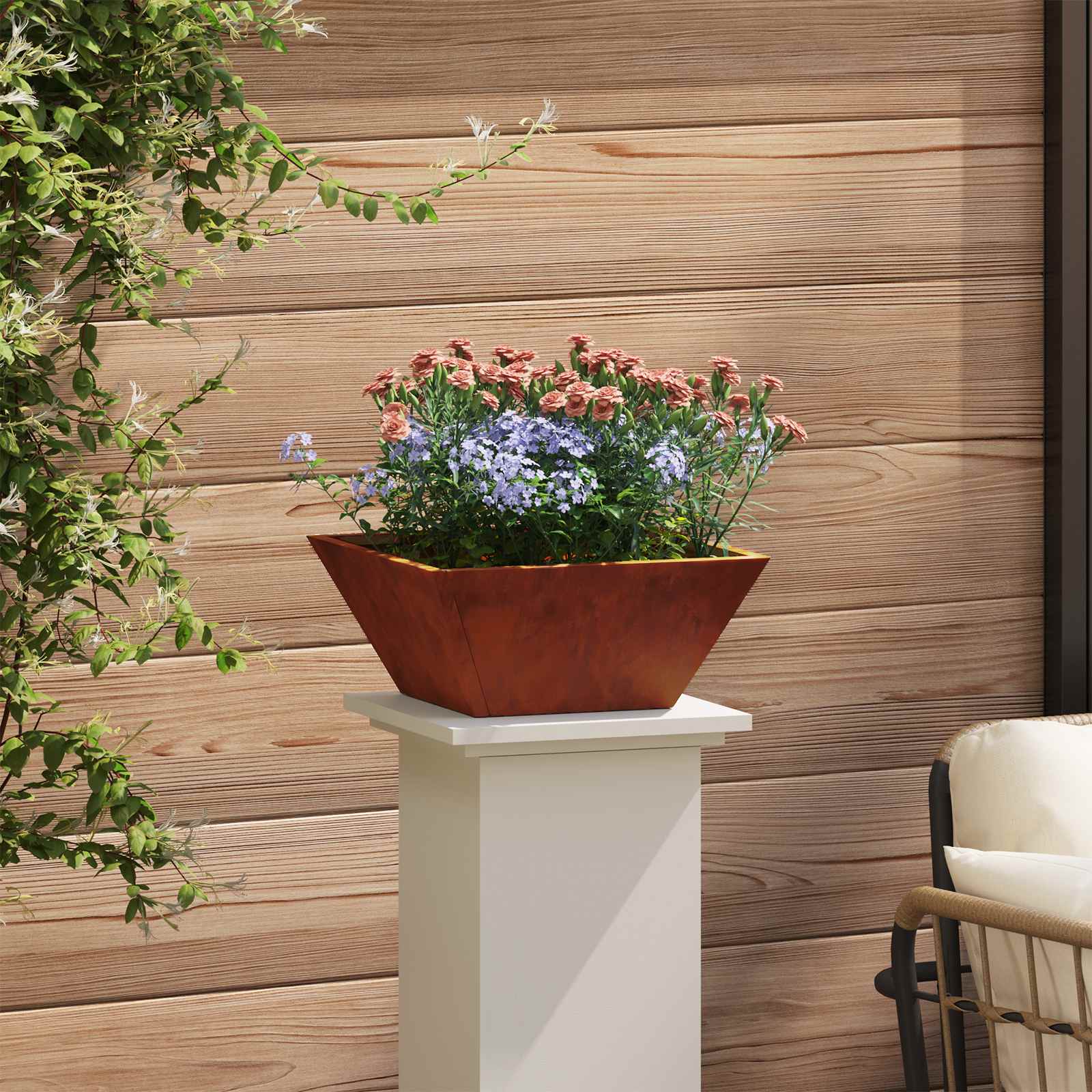 Vaso da giardino Ruggine 35 x 35 x 15 cm | homemem39