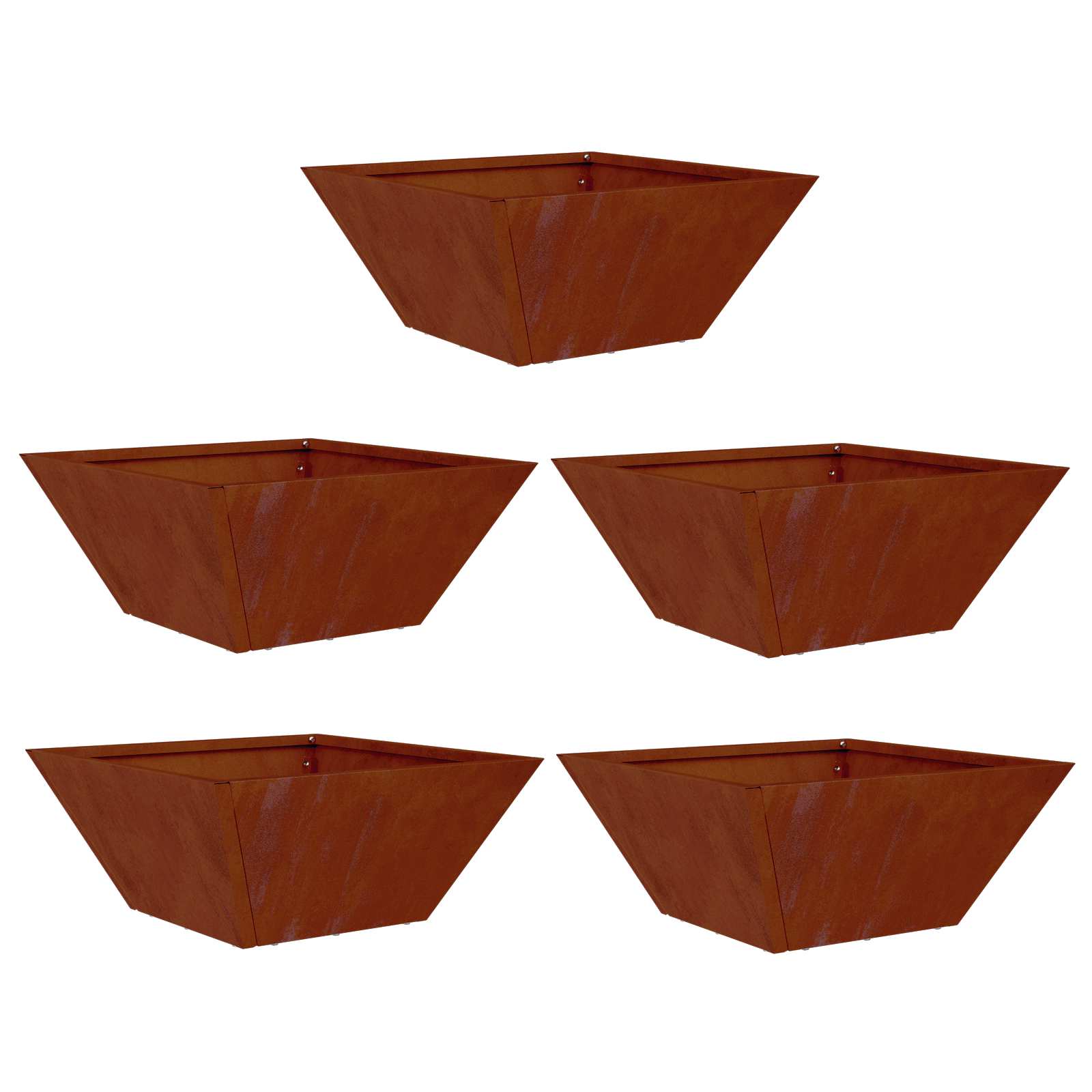Vaso da giardino 5 pcs Ruggine 35 x 35 x 15 cm | homemem39