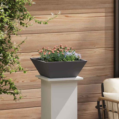 Vaso da giardino Nero 40 x 40 x 15 cm Acciaio laminato a freddo