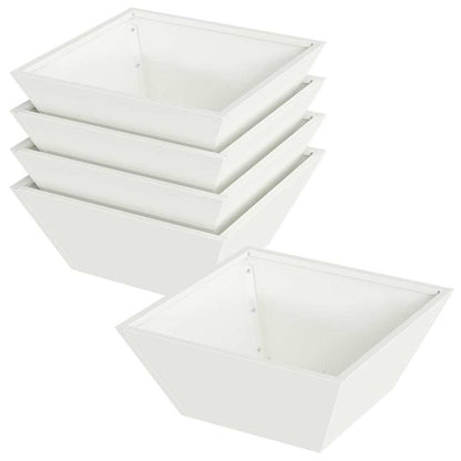Vaso da giardino 5 pcs Bianco 40 x 40 x 15 cm