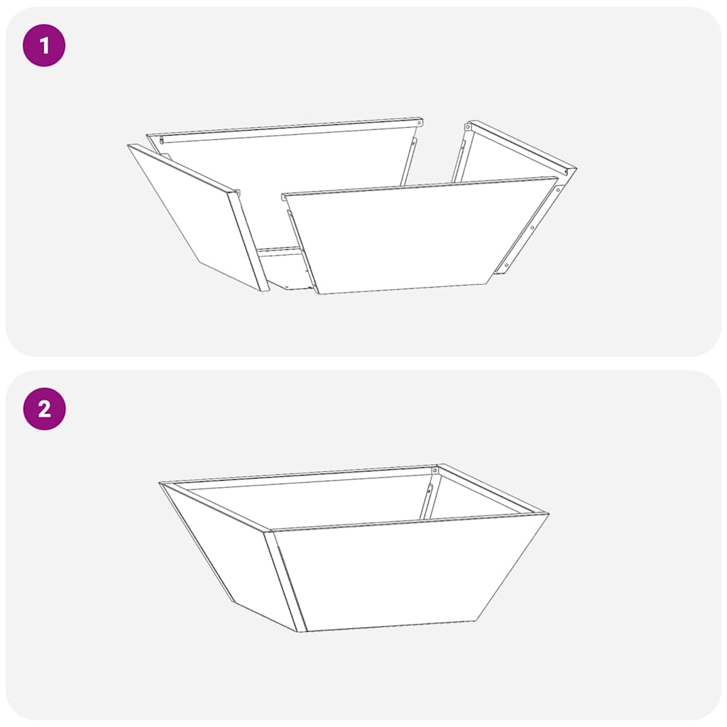 Vaso da giardino Antracite 40 x 40 x 15 cm | homemem39