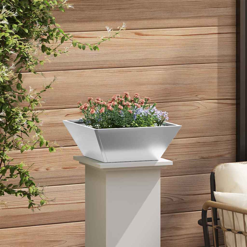 Vaso da giardino Argento 40 x 40 x 15 cm Acciaio zincato