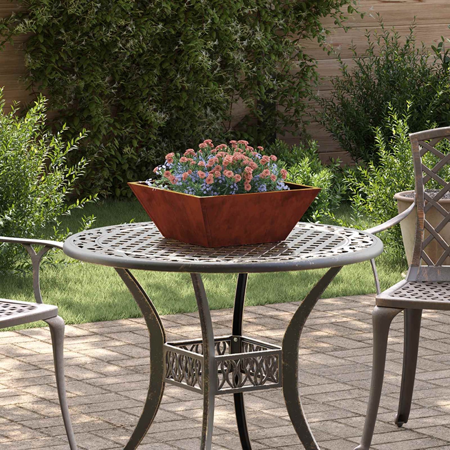 Vaso da giardino 5 pcs Ruggine 40 x 40 x 15 cm