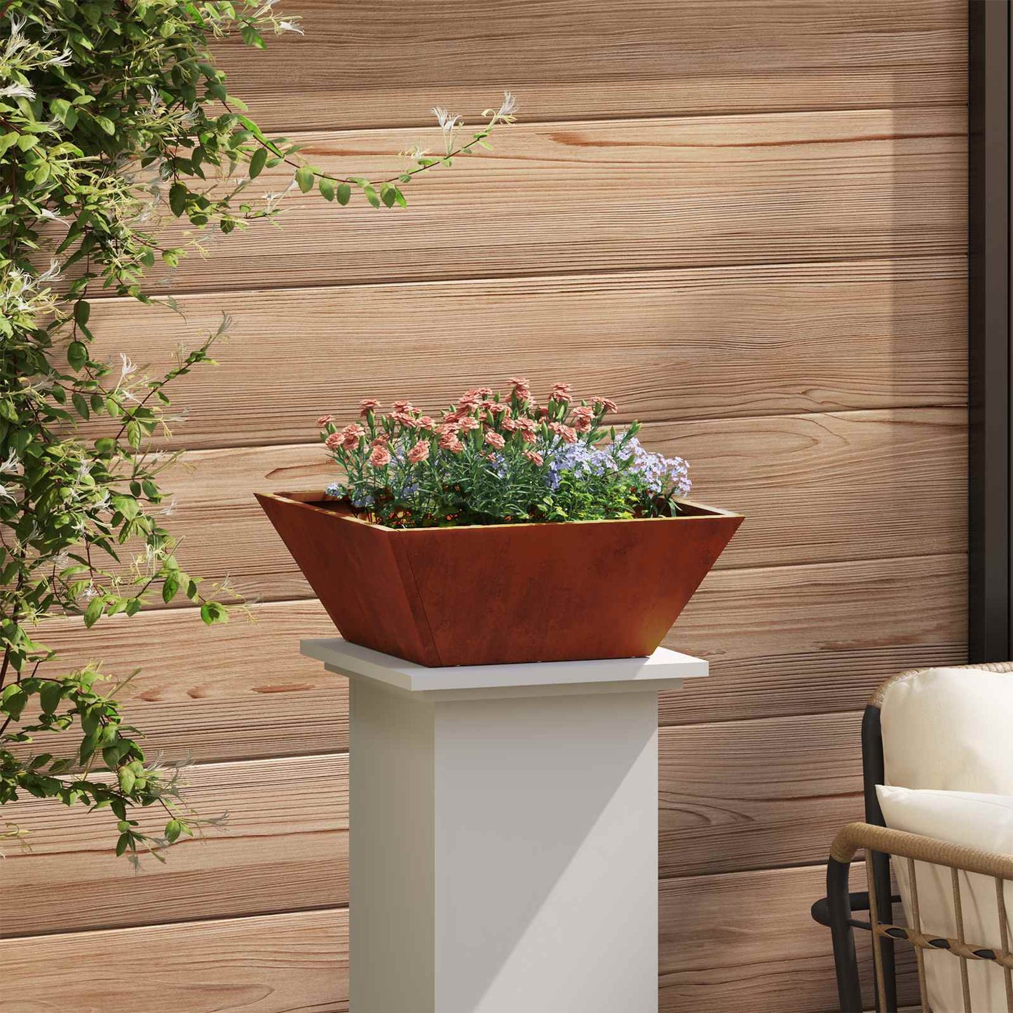 Vaso da giardino 5 pcs Ruggine 40 x 40 x 15 cm