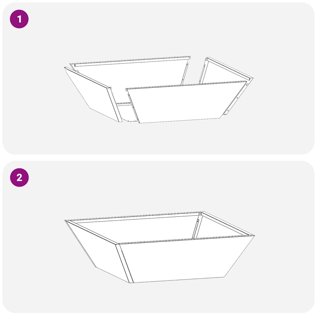 Vaso da giardino Nero 50 x 50 x 15 cm Acciaio laminato a freddo | homemem39