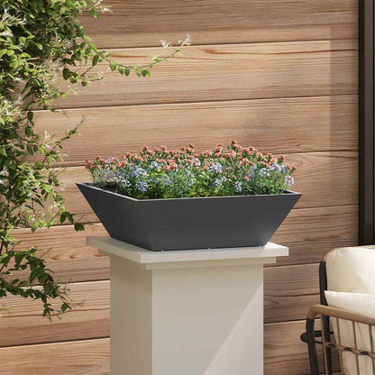Vaso da giardino Nero 50 x 50 x 15 cm Acciaio laminato a freddo