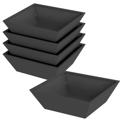 Vaso da giardino 5 pcs Nero 50 x 50 x 15 cm