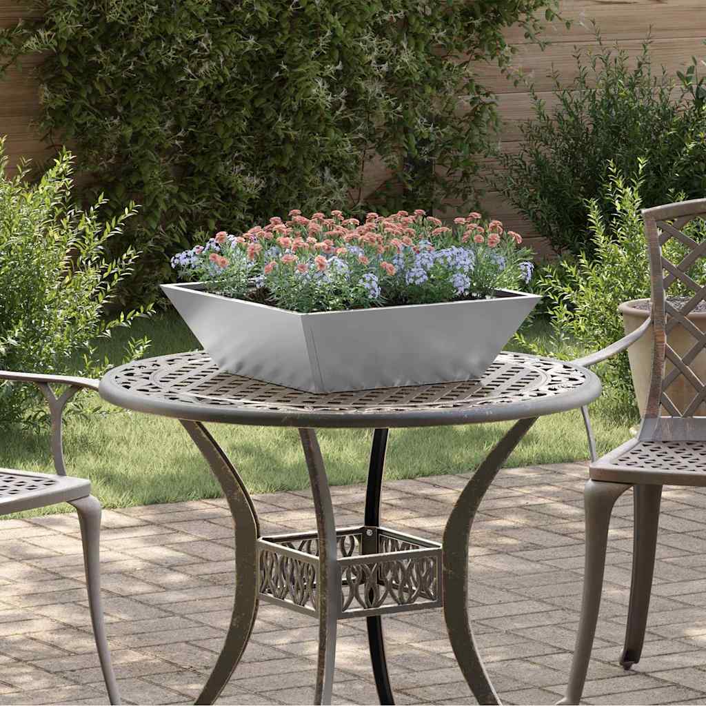Vaso da giardino 5 pcs Argento 50 x 50 x 15 cm Acciaio zincato