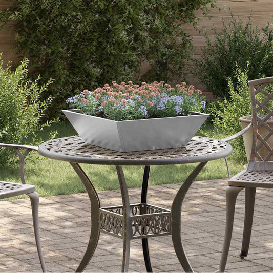 Vaso da giardino 5 pcs Argento 50 x 50 x 15 cm Acciaio zincato