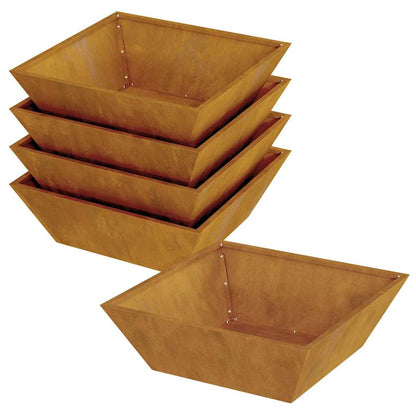 Vaso da giardino 5 pcs Ruggine 50 x 50 x 15 cm