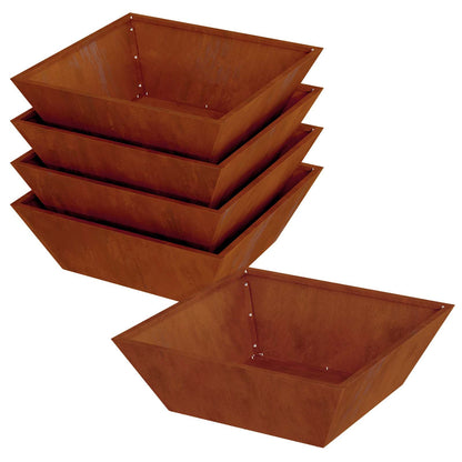 Vaso da giardino 5 pcs Ruggine 50 x 50 x 15 cm | homemem39