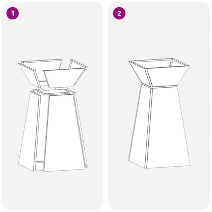 Vaso a Pilastro Nero 35 x 35 x 73 cm | homemem39