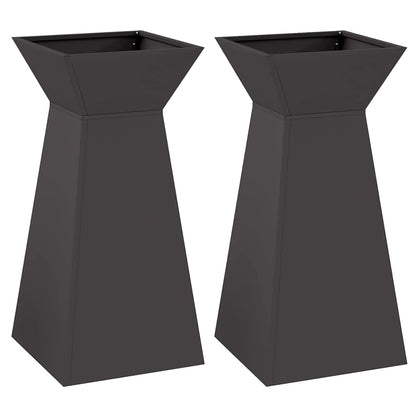 Vaso a Pilastro 2 pcs Nero 35 x 35 x 73 cm